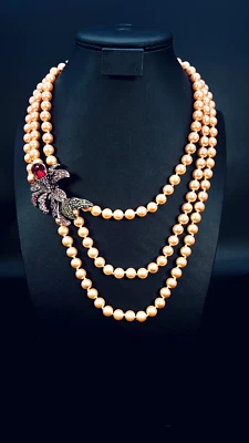 Collar de perlas multihilo HEIDI DAUS "Elegancia de orquídea salvaje" Foto 1 de 4