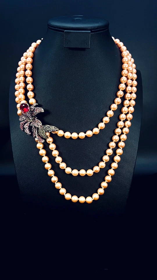 Collar de perlas multihilo HEIDI DAUS "Elegancia de orquídea salvaje" Foto 1 de 4