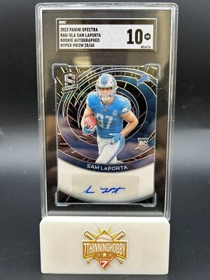 2023 Panini Spectra Rookie Autograph Hyper Prizm SAM LaPORTA /60 RC SGC 10 GM - Image 1 of 2