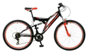 Bicicleta de montaña Boss Venom para hombre de suspensión completa rueda de 26" negra roja - Imagen 1 de 1