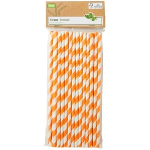 Lot de 40 Pailles en papier recyclables - orange - Picture 1 of 1