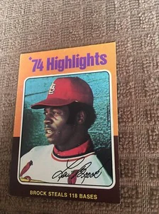 1975 Topps Baseball Card Lou Brock #2 - St. Louis Cardinals - Picture 1 of 2
