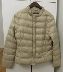 Escada women short Puffer Jacket beige zip front pockets size 38 - Picture 1 of 10