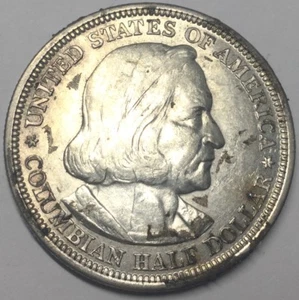1893 50C Columbian Commemorative Silver Half Dollar AU+ # - Picture 1 of 6