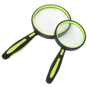 Hand Held 5X/6X/8X/10X Magnifying Glass Zoom Loupe Rubber Handle Magnifier Tools - Picture 1 of 13
