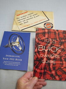 1955 Buick Owner's Manual: Full Line; 3-Piece Set-ALL Original Including Pouch 