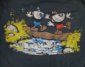 T-Shirt manches courtes bleu marine Cuphead - L Coton - Imagen 1 de 3