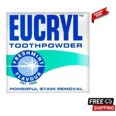 Eucryl Freshmint Toothpowder, Tooth Whitening Powder, Powerful Stain Remover 50g