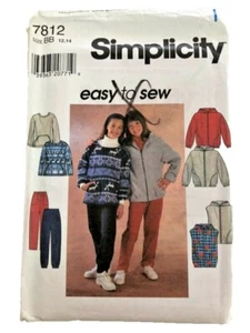 Vintage Simplicity Sewing Pattern 7812 Girls Jacket Vest Top Pants Size 12-14 Un - Picture 1 of 1