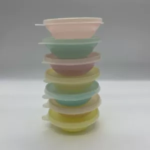 Vintage Tupperware Wonderlier Pastel Dessert Snack Bowls Round & Seals x7 - Picture 1 of 17