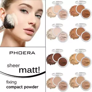 PHOERA Transparente Mate Fijación Compacto Facial Polvo Piel Desnuda Vitamina E Polvo Prensado - Imagen 1 de 14