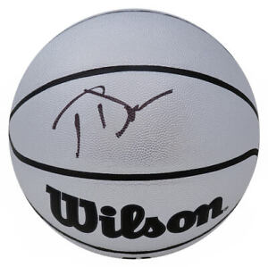 Joe Dumars (PISTONS) Signed Silver Wilson Full Size NBA Basketball -SCHWARTZ COA
