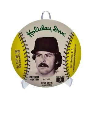 Catfish Hunter 1977 Holiday Inn MSA Baseball Card Disc NY Yankees HOF Set Break  - Image 1 of 4