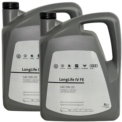 2x5 Liter Original VW Audi Seat Skoda 0W20 Motoröl 50800/50900 LL IV FE 0W-20 ÖL