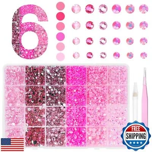 18000 Pcs Red Flatback Resin Jelly Rhinestones for Crafting, 3-6 mm Rhineston - Picture 1 of 5