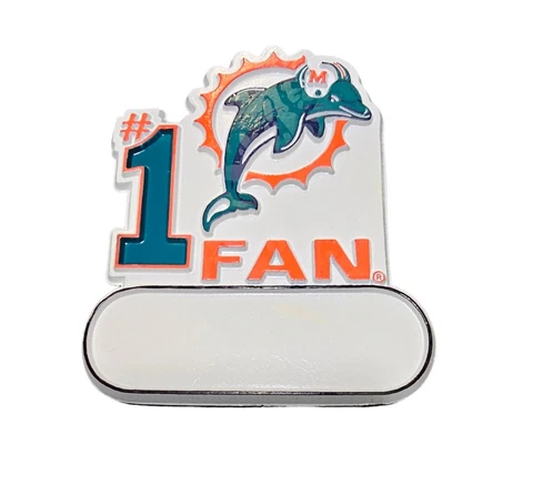 VINTAGE MIAMI DOLPHINS LOGO#1 FAN MAGNET DOLPHINS #1 FAN SIZE: 3 BY 3 NEW Cover