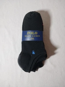 Polo Ralph Lauren unsichtbare Socken schwarz 6 Paar Damen passt Schuhgröße 4-10,5 - Bild 1 von 7