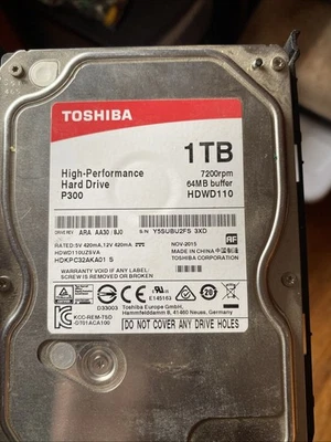 Toshiba P300 1TB 3.5" SATA 7200RPM HDWD110 Hard Drive GRADE A FREE S/H - Image 1 of 4