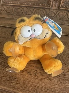 Dakin Garfield Vintage 1981 Hang On Plush Suction Cup 7" w Tag Near Mint Shape! - Picture 1 of 6