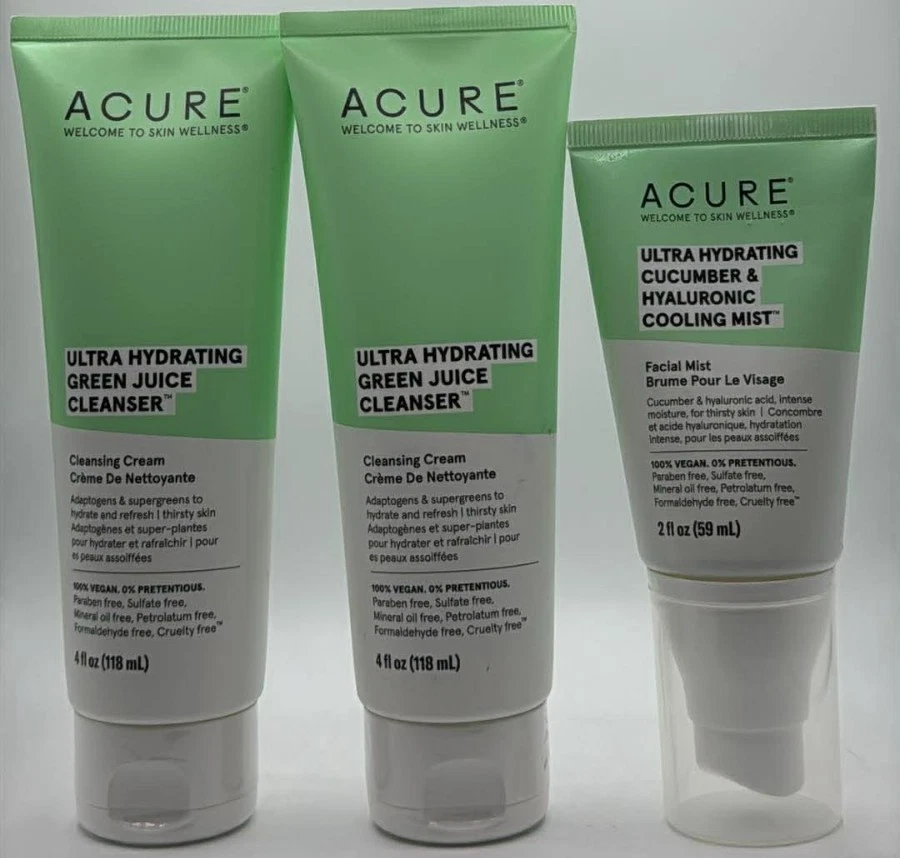 Ultra Hydrating Green Juice Cleanser Acure 4 FL Oz Liquid 118 Ml