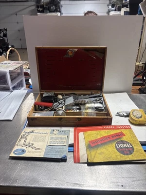 LIONEL Construction Kit # 343 Toy Erector Set W/ Wood Box & Manual - Image 1 of 4