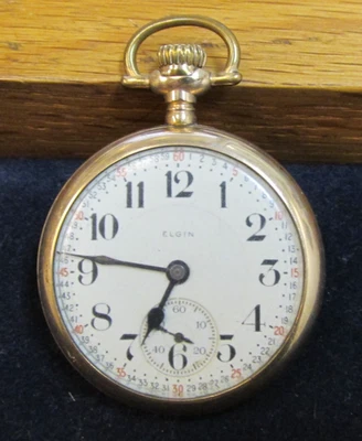 RELÓGIO DE BOLSO ELGIN 16S 17J FOLHEADO A OURO FUNCIONANDO - Imagem 1 de 4
