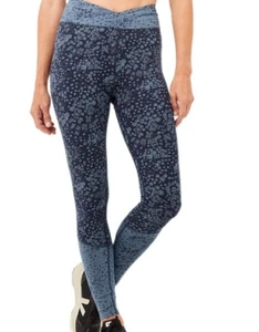 Pact Organic Go To Crossover Leggings Size XL Dandelion Fields Navy Slate NEW - Picture 1 of 9