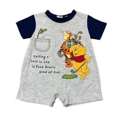 Vintage 90’s Winnie the Pooh Shortall Romper Boys 18M Golf Sports Tigger Disney - Image 1 of 4