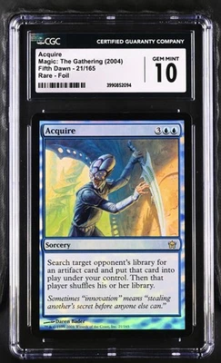 ACQUIRE Fifth Dawn Foil Rare CGC 10 MTG [Nostalgium] - Image 1 of 2
