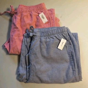 Conjunto de 2 pantalones de salón de pijama de franela más suaves Gap Body talla pequeña rojo y azul nuevos con etiquetas - Imagen 1 de 11