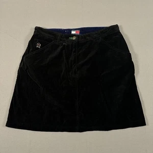 Vintage Y2K Tommy Hilfiger Jeans Velvet Skirt Black Women’s 16 - Picture 1 of 9