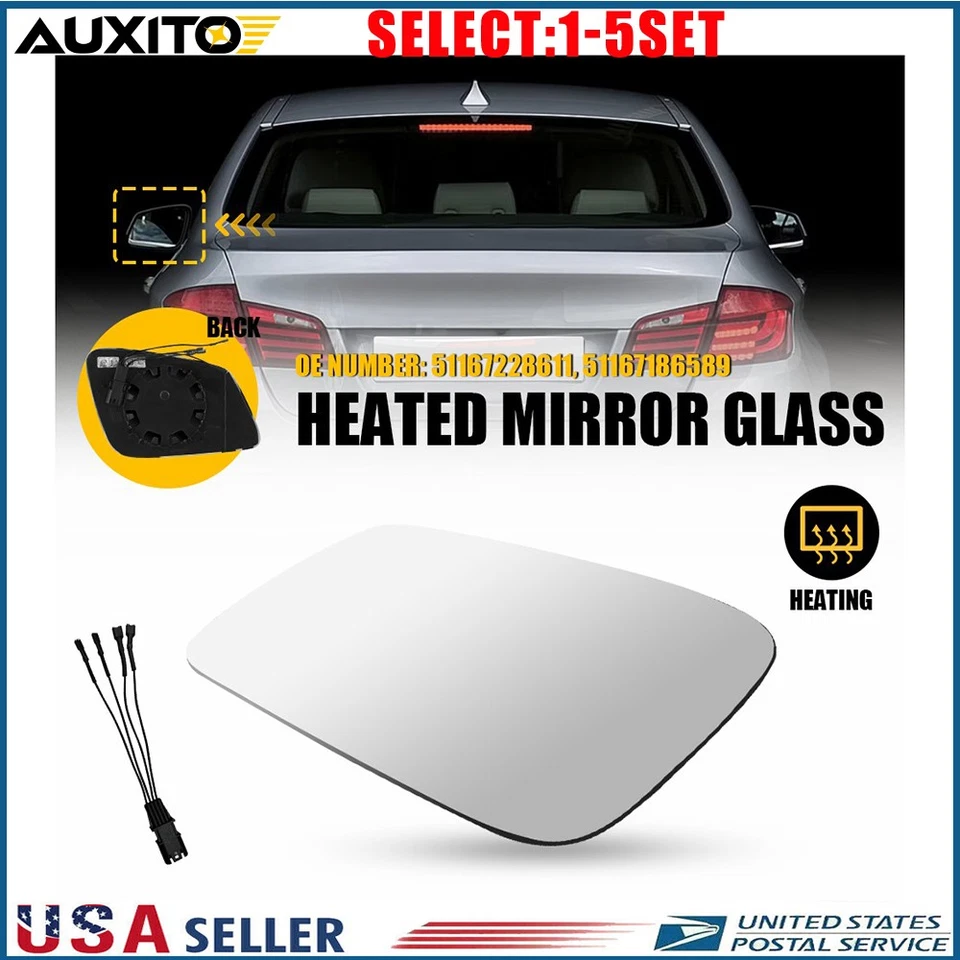 Espejo retrovisor térmico lateral izquierdo del conductor para BMW 760Li 10-12 51167186589 4 pines 1-5X Foto 1 de 2