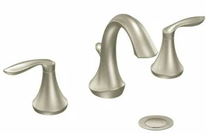 Moen T6420BN Eva Rubinetto bagno ad arco alto 2 maniglie con valvola nichel spazzolato - Foto 1 di 5