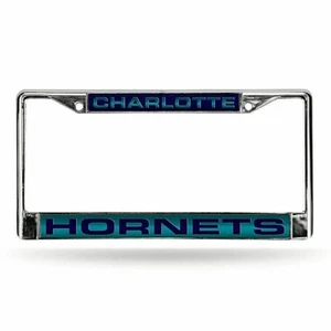 Charlotte Hornets NBA Silver Laser License Plate Frame - Picture 1 of 1
