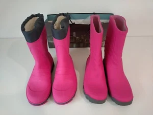 2 Paar Set GummiSTIEFEL 33+34 pink RegenSTIEFEL 1x Winter warm Lamm-Fell-Futter - Bild 1 von 20