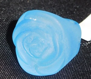 Sobral Classicos Rosa Rose Frost Matte Light Blue Artist Made Ring - Picture 1 of 7