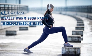 Ewedoos Womens High Waisted Legging Yoga Pants with Pockets, Navy, Medium - Picture 1 of 6
