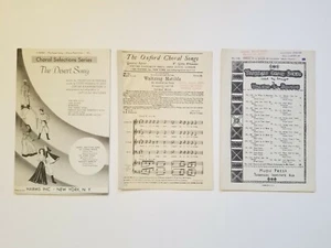 Lot 3 Vntg Choral Sheet Music 1937-1953: The Desert Song, Tuskegee Choir, Oxford - Picture 1 of 12