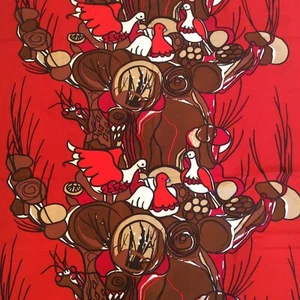 "Material de tela pesada paloma perdiz árbol pájaro rojo marrón 58"" X 96""" - Imagen 1 de 11