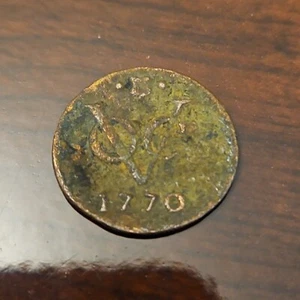 1770 VOC New York Penny 1/2 Duit, East India Company P8 - Picture 1 of 2