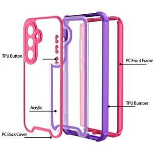 Ergonomic Rugged Clear Back Cover+Front Bumper For Samsung Galaxy S25+/S24 Ultra - Picture 1 of 15