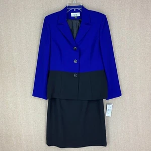 🚨¡NUEVO! Le Suit Falda Traje 10 Azul Real 2 Piezas Blazer Lápiz Negocios - Imagen 1 de 20