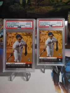 2x 2019 Topps Now Award Winners Bonus Pete Alonso RC Rookie PSA 10 Error  - Bild 1 von 4