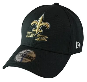 Gorra de fútbol americano negra flexible New Orleans Saints New Era 39THIRTY NFL Sideline Coaches - Imagen 1 de 8