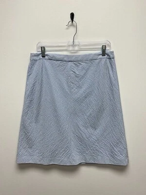 Falda Brooks Brothers 'Vellón Rojo' Azul Rayas Seersucker Elástica Línea A 10 Foto 1 de 4