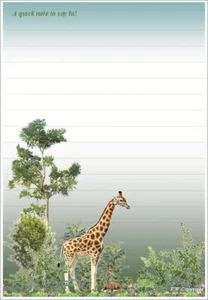 Giraffe "Quick note to say hi"! Letter writing paper / Premium paper x 15 pages - Picture 1 of 3