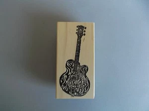 100 PROOF PRESS RUBBER STAMPS ELECTRIC GUITAR NEW wood STAMP last one - Picture 1 of 1