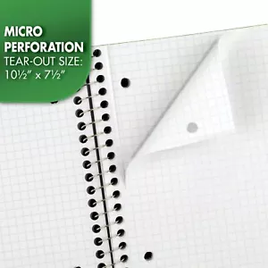 Mead Spiral Notebook, 1-Subject, Graph Ruled Paper, 7-1/2" x 10-1/2", 100 Blue - Picture 1 of 6