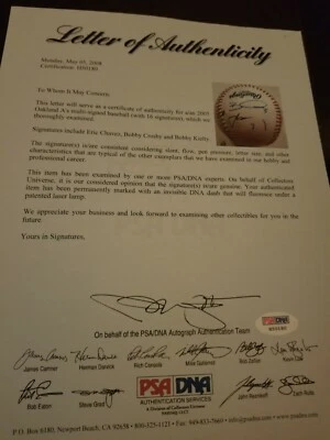 2004 OAKLAND A'S team signed BASEBALL ball PSA/DNA  ERIC CHAVEZ~MARCO SCUTARO+14 - Image 1 of 4