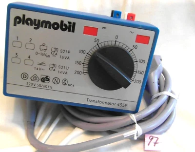 PLAYMOBIL TRANSFORMATOR 4359; TRAFO FÜR MODELLEISENBAHN, FAHRREGLER; SPUR G (97) - Bild 1 von 3